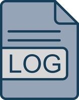 LOG File Format Line Filled Grey Icon vector