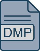 DMP File Format Line Filled Grey Icon vector