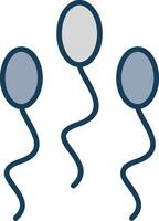 Sperm Line Filled Grey Icon vector