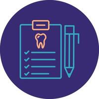 dental reporte línea dos color circulo icono vector