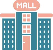 Shopping Mall Glyph Two Color Icon vector