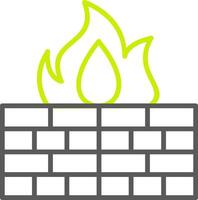 Firewall Line Two Color Icon vector