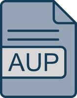 AUP File Format Line Filled Grey Icon vector