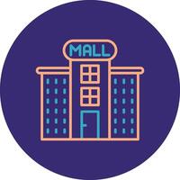 Shopping Mall Line Two Color Circle Icon vector