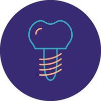 implantes línea dos color circulo icono vector