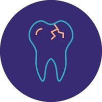 Broken Tooth Line Two Color Circle Icon vector