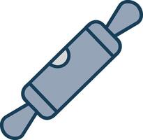 Rolling Pin Line Filled Grey Icon vector