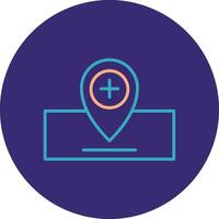 Location Line Two Color Circle Icon vector