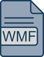 WMF File Format Line Filled Grey Icon vector