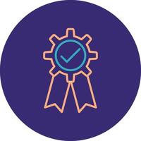 Quality Assurance Line Two Color Circle Icon vector