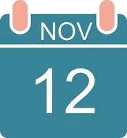 November Glyph Two Color Icon vector