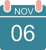 November Glyph Two Color Icon vector