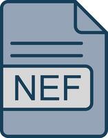 NEF File Format Line Filled Grey Icon vector