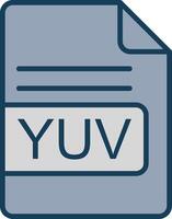 YUV File Format Line Filled Grey Icon vector