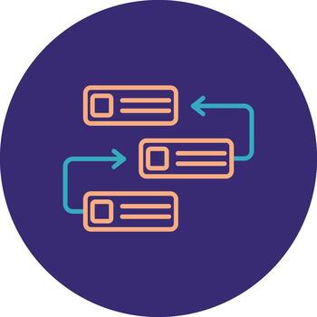 Backlog Line Two Color Circle Icon vector