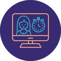 Timer Line Two Color Circle Icon vector