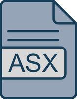 ASX File Format Line Filled Grey Icon vector