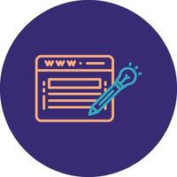 Website Design Line Two Color Circle Icon vector