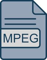 MPEG File Format Line Filled Grey Icon vector