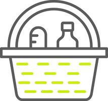 Picnic Basket Line Two Color Icon vector