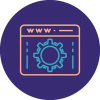 Web Optimization Line Two Color Circle Icon vector