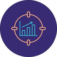 datos analítica línea dos color circulo icono vector