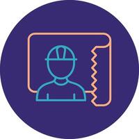 Architect Line Two Color Circle Icon vector