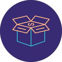 Open Box Line Two Color Circle Icon vector
