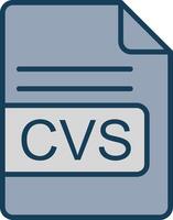 CVS File Format Line Filled Grey Icon vector