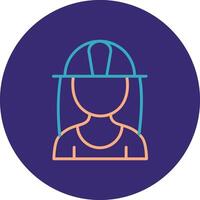 Architect Line Two Color Circle Icon vector