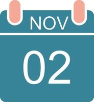 November Glyph Two Color Icon vector