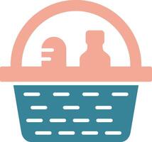 Picnic Basket Glyph Two Color Icon vector