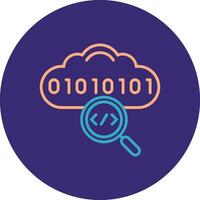 Cloud Coding Line Two Color Circle Icon vector