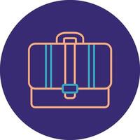 Portfolio Line Two Color Circle Icon vector