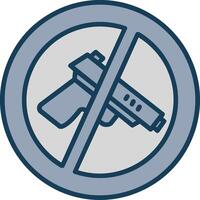 No Gun Line Filled Grey Icon vector