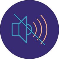 Mute Line Two Color Circle Icon vector