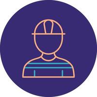Architect Line Two Color Circle Icon vector