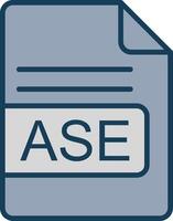 ASE File Format Line Filled Grey Icon vector