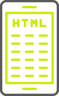 Mobile Coding Line Two Color Icon