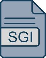 SGI File Format Line Filled Grey Icon vector