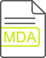 MDA File Format Line Two Color Icon vector