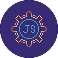 Javascript Line Two Color Circle Icon vector