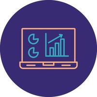 Data Analytics Line Two Color Circle Icon vector