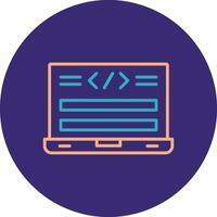 Html Code Line Two Color Circle Icon vector