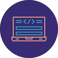 Html Code Line Two Color Circle Icon vector