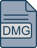 DMG File Format Line Filled Grey Icon vector