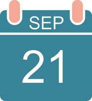 September Glyph Two Color Icon vector