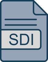 SDI File Format Line Filled Grey Icon vector