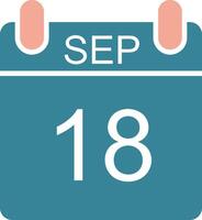 September Glyph Two Color Icon vector