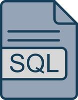 SQL File Format Line Filled Grey Icon vector